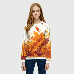 Свитшот женский Осенние опавшие листья, цвет: 3D-белый — фото 2