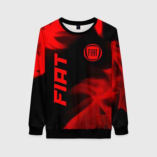 Женский свитшот Fiat - red gradient вертикально / 3D-Черный – фото 1