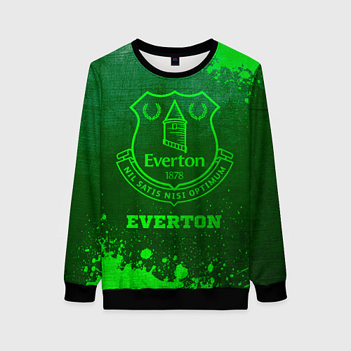 Женский свитшот Everton - green gradient / 3D-Черный – фото 1