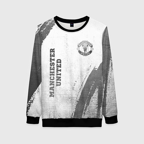 Женский свитшот Manchester United - white gradient вертикально / 3D-Черный – фото 1