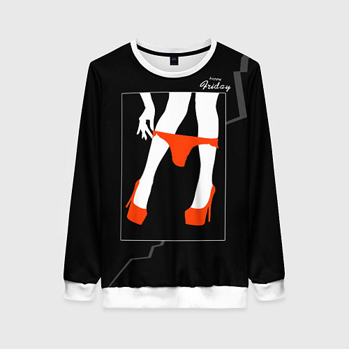 Женский свитшот Happy friday / 3D-Белый – фото 1