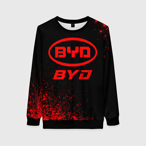 Женский свитшот BYD - red gradient / 3D-Черный – фото 1