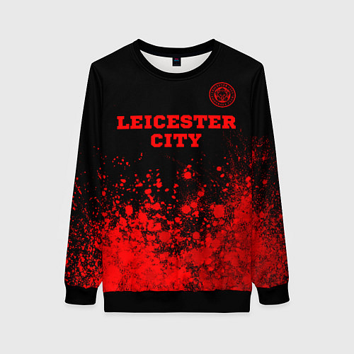 Женский свитшот Leicester City - red gradient посередине / 3D-Черный – фото 1