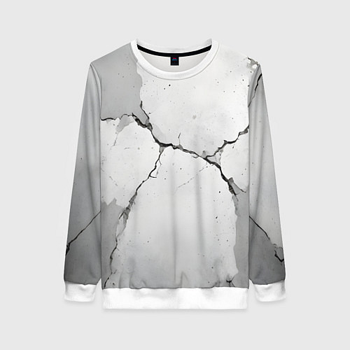 Женский свитшот Растрескавшийся бетон / 3D-Белый – фото 1