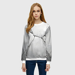 Свитшот женский Растрескавшийся бетон, цвет: 3D-белый — фото 2