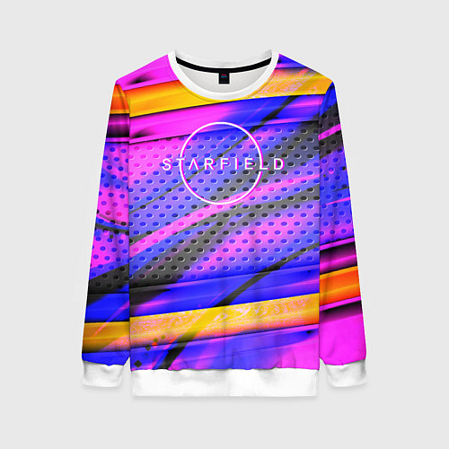Женский свитшот Starfield geometry game / 3D-Белый – фото 1