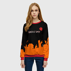 Свитшот женский Green day rock, цвет: 3D-красный — фото 2