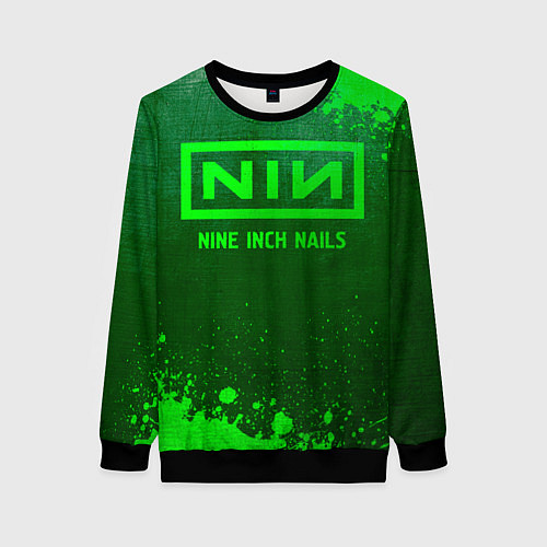 Женский свитшот Nine Inch Nails - green gradient / 3D-Черный – фото 1