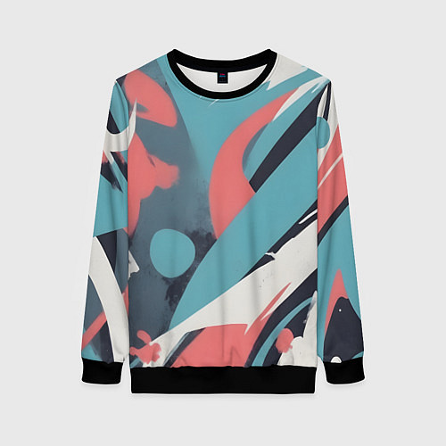 Женский свитшот Граффити в пастельных тонах абстракция / 3D-Черный – фото 1
