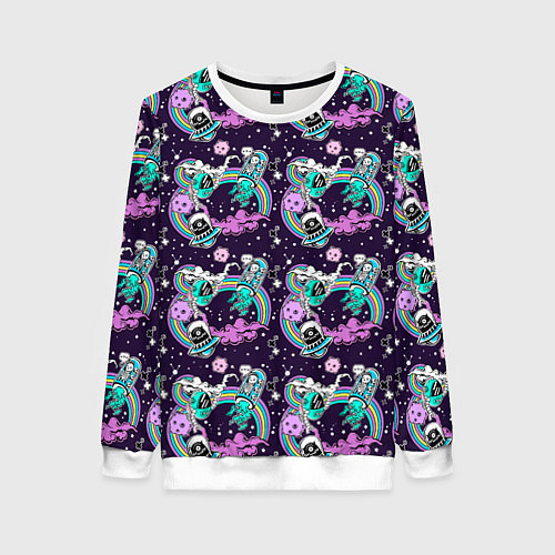 Женский свитшот Космические инопланетные монстры / 3D-Белый – фото 1