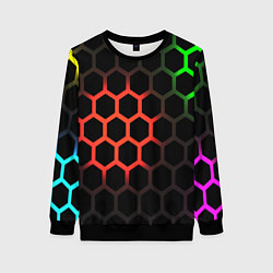 Свитшот женский Hexagon neon, цвет: 3D-черный