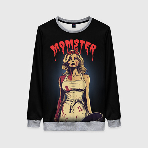 Женский свитшот Momster - vampire - на хэллоуин / 3D-Меланж – фото 1