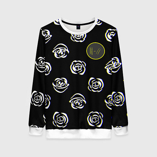 Женский свитшот Twenty one pilots rose / 3D-Белый – фото 1
