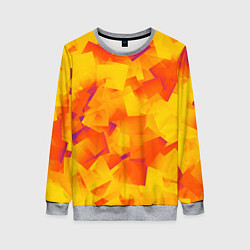 Свитшот женский Желтый калейдоскоп, цвет: 3D-меланж