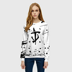 Свитшот женский Doom краски текстура, цвет: 3D-белый — фото 2