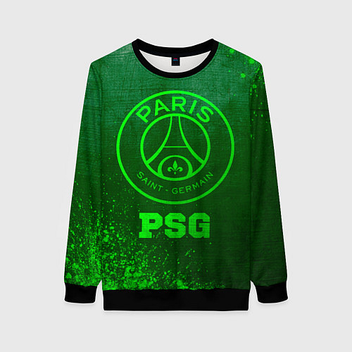 Женский свитшот PSG - green gradient / 3D-Черный – фото 1