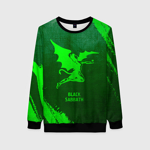 Женский свитшот Black Sabbath - green gradient / 3D-Черный – фото 1