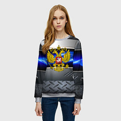 Свитшот женский Нано Россия герб, цвет: 3D-меланж — фото 2