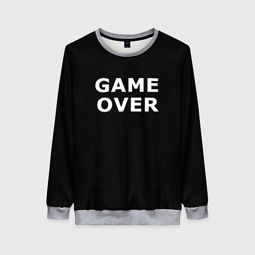 Женский свитшот Game over white logo / 3D-Меланж – фото 1