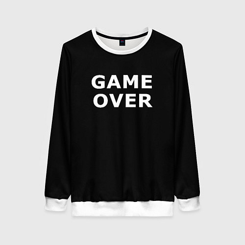 Женский свитшот Game over white logo / 3D-Белый – фото 1