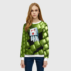 Свитшот женский Minecraft ghost, цвет: 3D-белый — фото 2