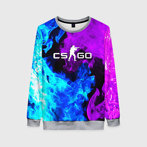 Женский свитшот CSGO neon flame / 3D-Меланж – фото 1