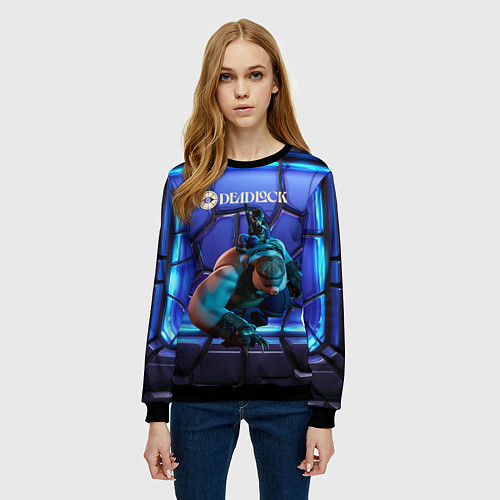 Женский свитшот Mo and Krill Deadlock / 3D-Черный – фото 3