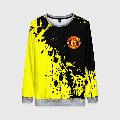 Женский свитшот Манчестер Юнайтед краски / 3D-Меланж – фото 1