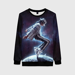 Свитшот женский Michael Jackson on the moon, цвет: 3D-черный