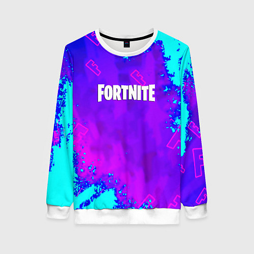 Женский свитшот Fortnite neon game / 3D-Белый – фото 1
