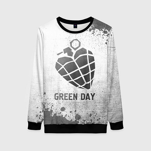 Женский свитшот Green Day - white gradient / 3D-Черный – фото 1