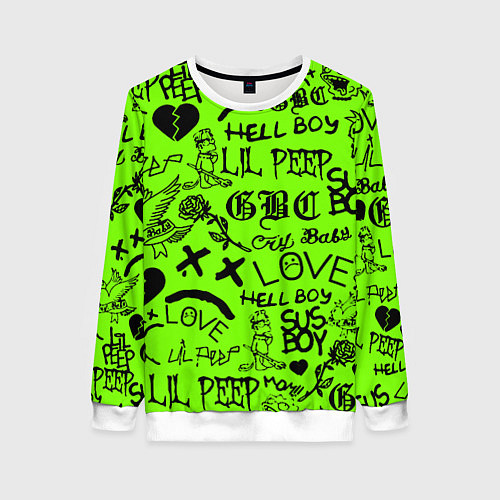 Женский свитшот Lil Peep кислотный паттерн / 3D-Белый – фото 1