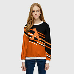 Свитшот женский Half life полосы, цвет: 3D-белый — фото 2