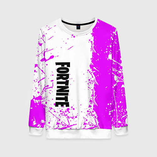 Женский свитшот Fortnite pink color / 3D-Белый – фото 1