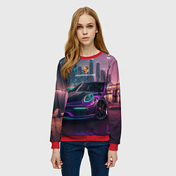 Свитшот женский Porshe night city, цвет: 3D-красный — фото 2