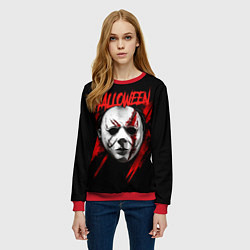 Свитшот женский Halloween Michael Myers, цвет: 3D-красный — фото 2