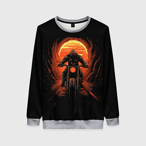 Женский свитшот Байкер в маске / 3D-Меланж – фото 1