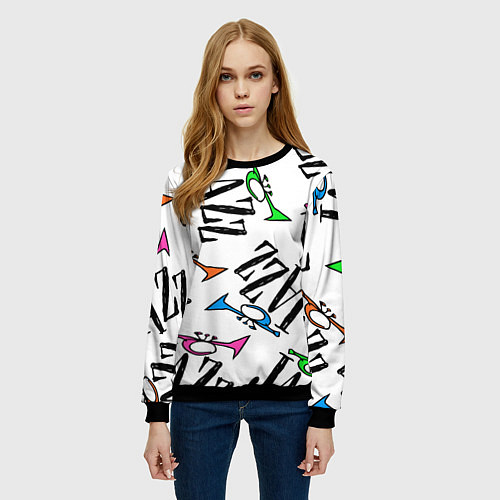 Женский свитшот Just jazz in color / 3D-Черный – фото 3