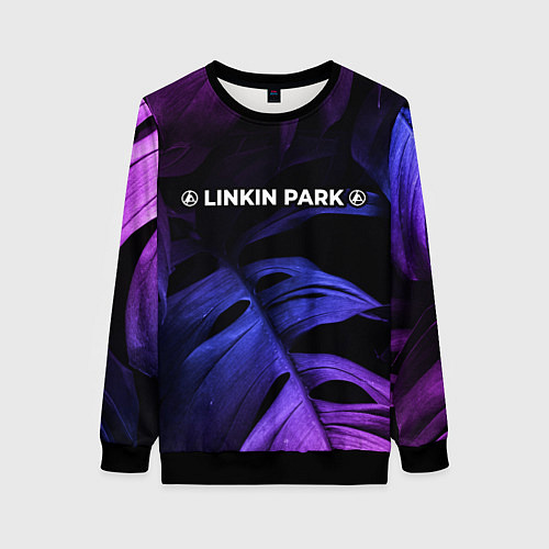 Женский свитшот Linkin Park 2024 neon monstera / 3D-Черный – фото 1