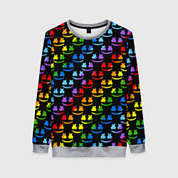 Свитшот женский Marshmello pattern neon, цвет: 3D-меланж