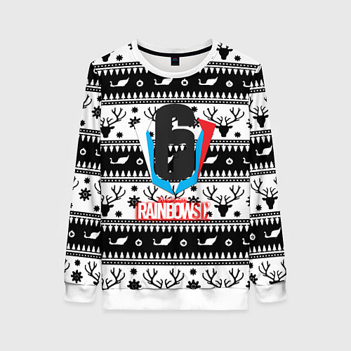 Женский свитшот Rainbow six winter pattern / 3D-Белый – фото 1