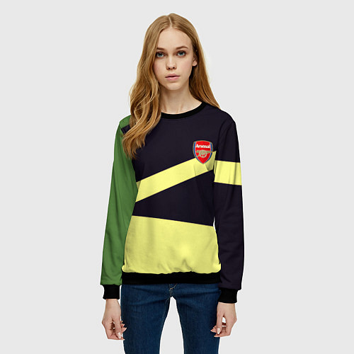 Женский свитшот Arsenal geometry / 3D-Черный – фото 3