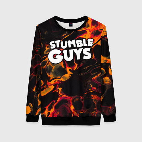 Женский свитшот Stumble Guys red lava / 3D-Черный – фото 1