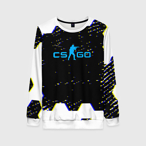 Женский свитшот CS соты абстракция / 3D-Белый – фото 1