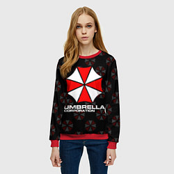 Свитшот женский Resident evil - umbrella corporation, цвет: 3D-красный — фото 2