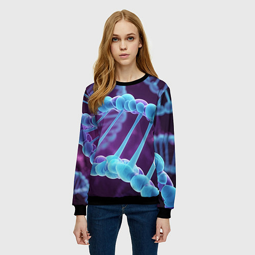 Женский свитшот Неон ДНК / 3D-Черный – фото 3