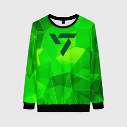 Свитшот женский Seventeen green poly, цвет: 3D-черный