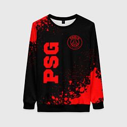 Свитшот женский PSG - red gradient вертикально, цвет: 3D-черный