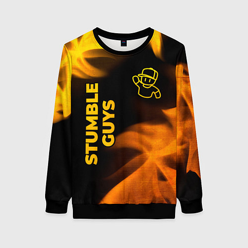 Женский свитшот Stumble Guys - gold gradient вертикально / 3D-Черный – фото 1