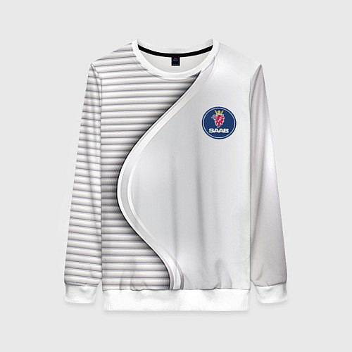 Женский свитшот Saab metal texture / 3D-Белый – фото 1
